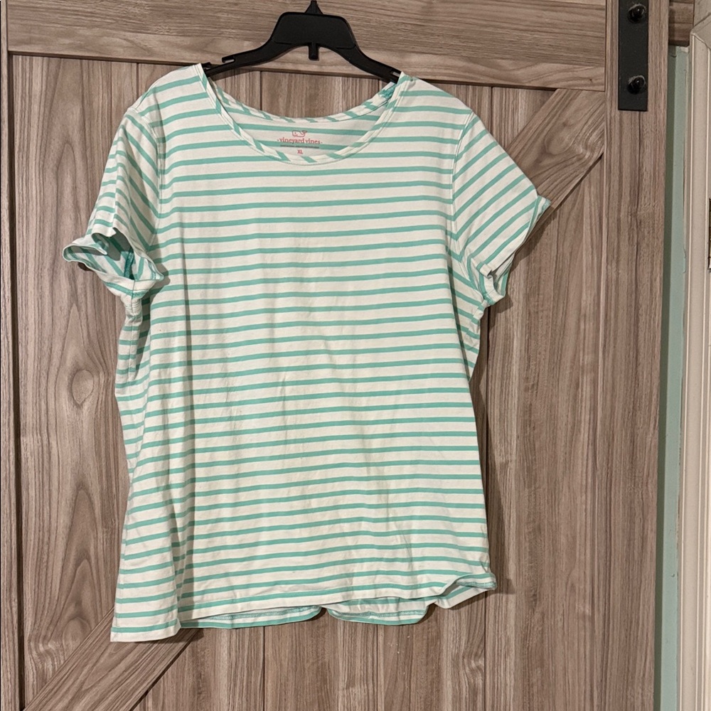 Vineyard Vines Mint Green Striped Tee